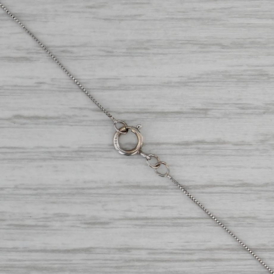 Lucianna 0.14ct Diamond Solitaire Swirl Pendant Necklace 14k Gold 20" Box Chain