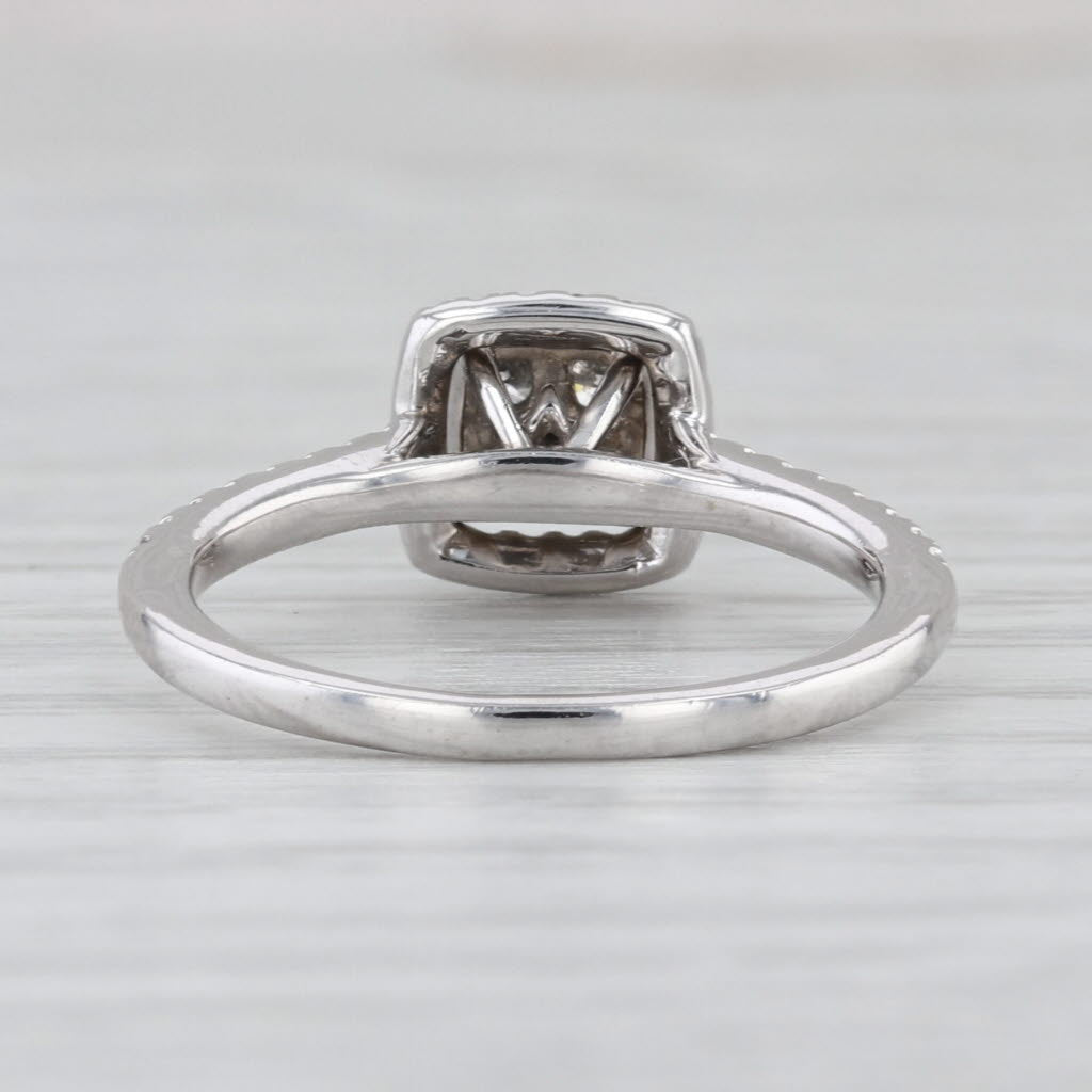 0.32ctw Diamond Cluster Halo Engagement Ring 10k White Gold Size 6