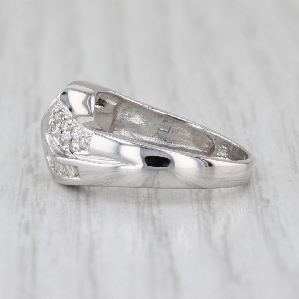 0.30ctw Diamond Bypass Ring 14k White Gold Size 7