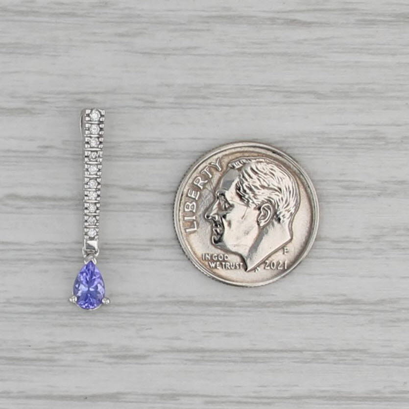 0.52ctw Tanzanite Diamond Journey Pendant 14k White Gold