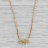 New 0.94ct Marquise Diamond Necklace 14k Yellow Gold 16.25" Wheat Chain
