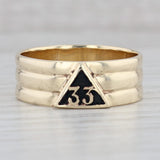 Gray Vintage Masonic 33rd Degree Scottish Rite Band 10k Yellow Gold Size 12.75