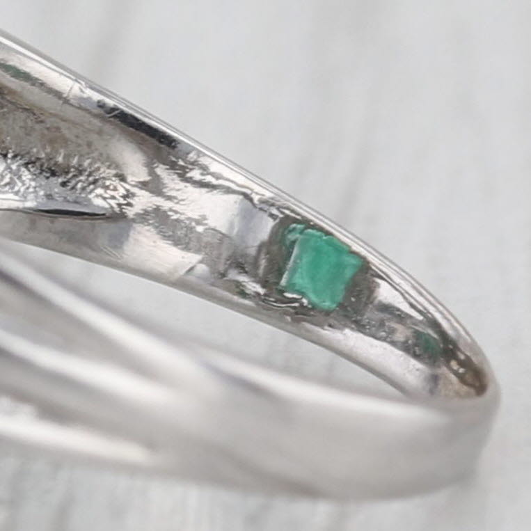 2.37ctw Pear Emerald Diamond Halo Ring 14k White Gold Size 5.25 Engagement