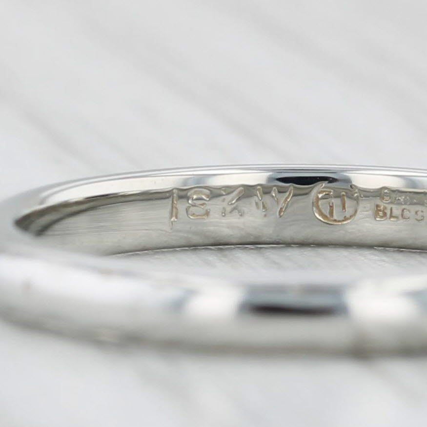 Light Gray Vintage Traub Orange Blossom Wedding Band 18k White Gold Ring Size 4.75-5