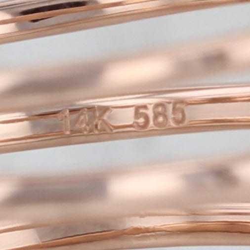 Diamond Stacked Multiband Ring 14k Rose Gold Adjustable Size 5.5