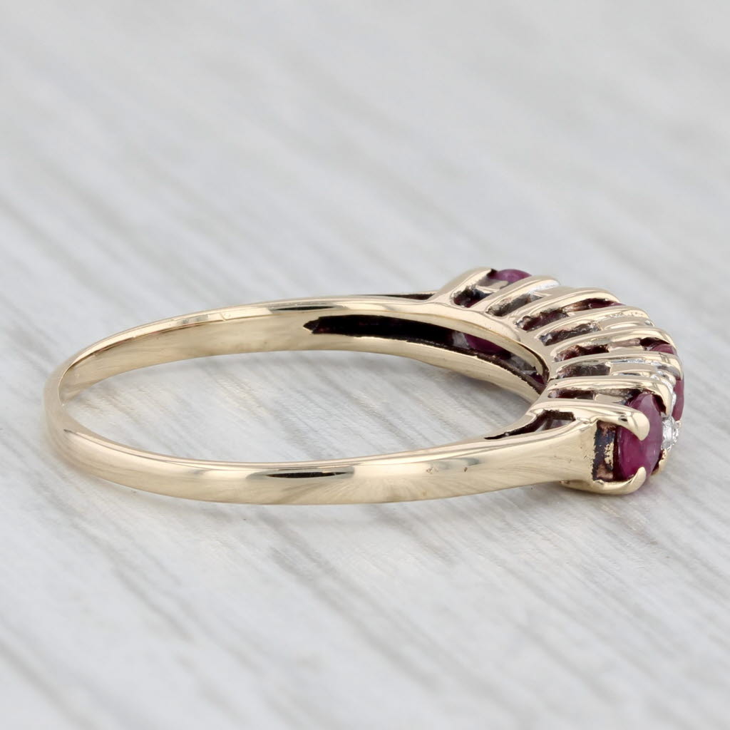 Light Gray 0.52ctw Ruby Diamond Ring 10k Yellow Gold Size 5.75 Stackable