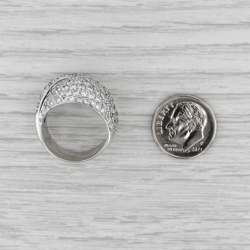 4.25ctw Diamond Pave Overlay Ring 14k White Gold Size 7 Cocktail