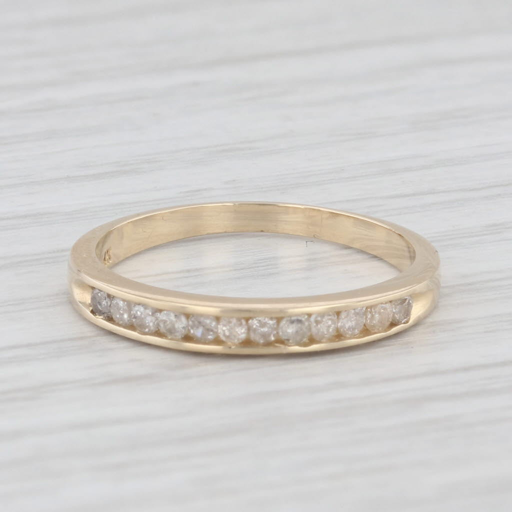 Light Gray 0.24ctw Diamond Wedding Band 14k Yellow Gold Size 6.25 Stackable Band