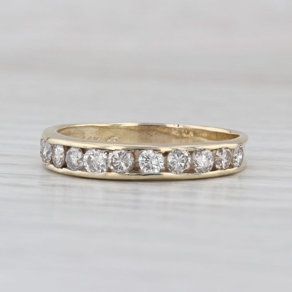 0.90ctw Diamond Wedding Band 14k Yellow Gold Size 9.5 Anniversary Stackable Ring