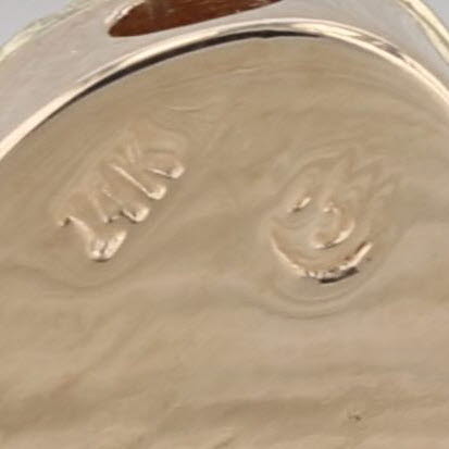 0.60ct Amethyst Heart Slide Bracelet Charm 14k Yellow Gold Vintage