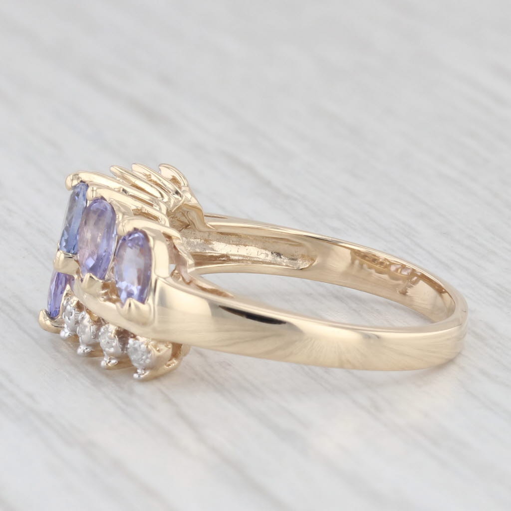 Light Gray 1.39ctw Tanzanite Diamond Ring 10k Yellow Gold Size 6.75