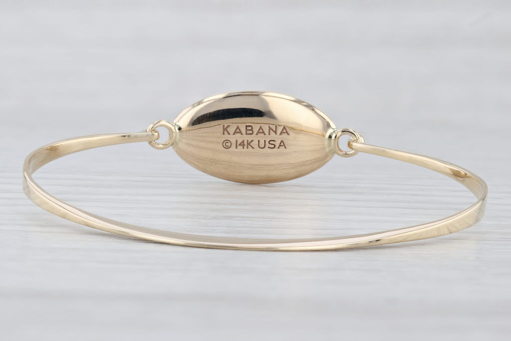 Light Gray New Kabana Mother of Pearl 0.20ctw Diamond Halo Bracelet 14k Yellow Gold 6.75"