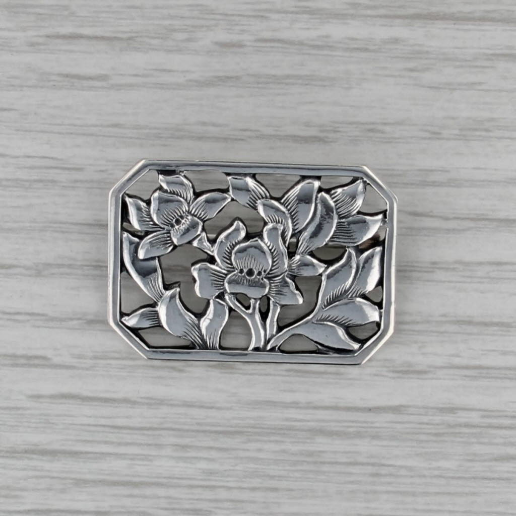 Vintage Flower Brooch Sterling Silver Denmark Floral Pin Eiler & Marloe