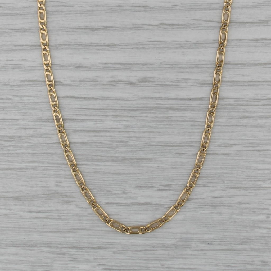 Vintage 20.5" 2.5mm Figaro Chain Necklace 18k Yellow Gold