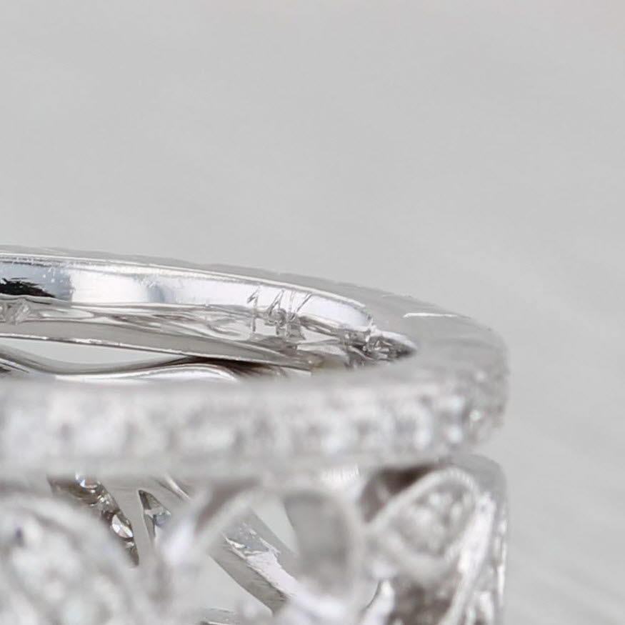 Gray Gabriel & Co 0.27ctw Diamond Floral Openwork Ring 14k White Gold Size 5.25 Band