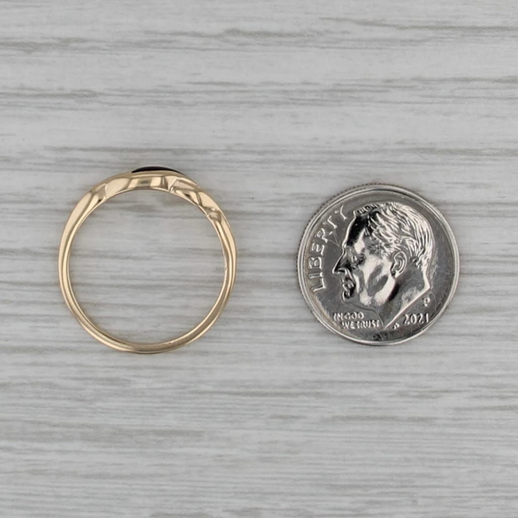 Kabana Onyx Woven Ring 14k Yellow Gold Stackable Band Size 6.5