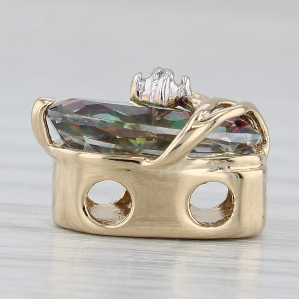 Light Gray Richard Klein 2.70ctw Mystic Topaz Diamond Slide Bracelet Charm 14k Yellow Gold