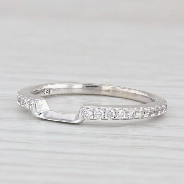0.30ctw Diamond Wedding Band Guard 14k White Gold Size 6 Stackable Anniversary
