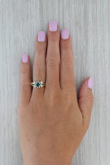 Dark Gray 0.53ctw Lab Created Emerald Diamond Halo Ring 10k Yellow Gold Size 6