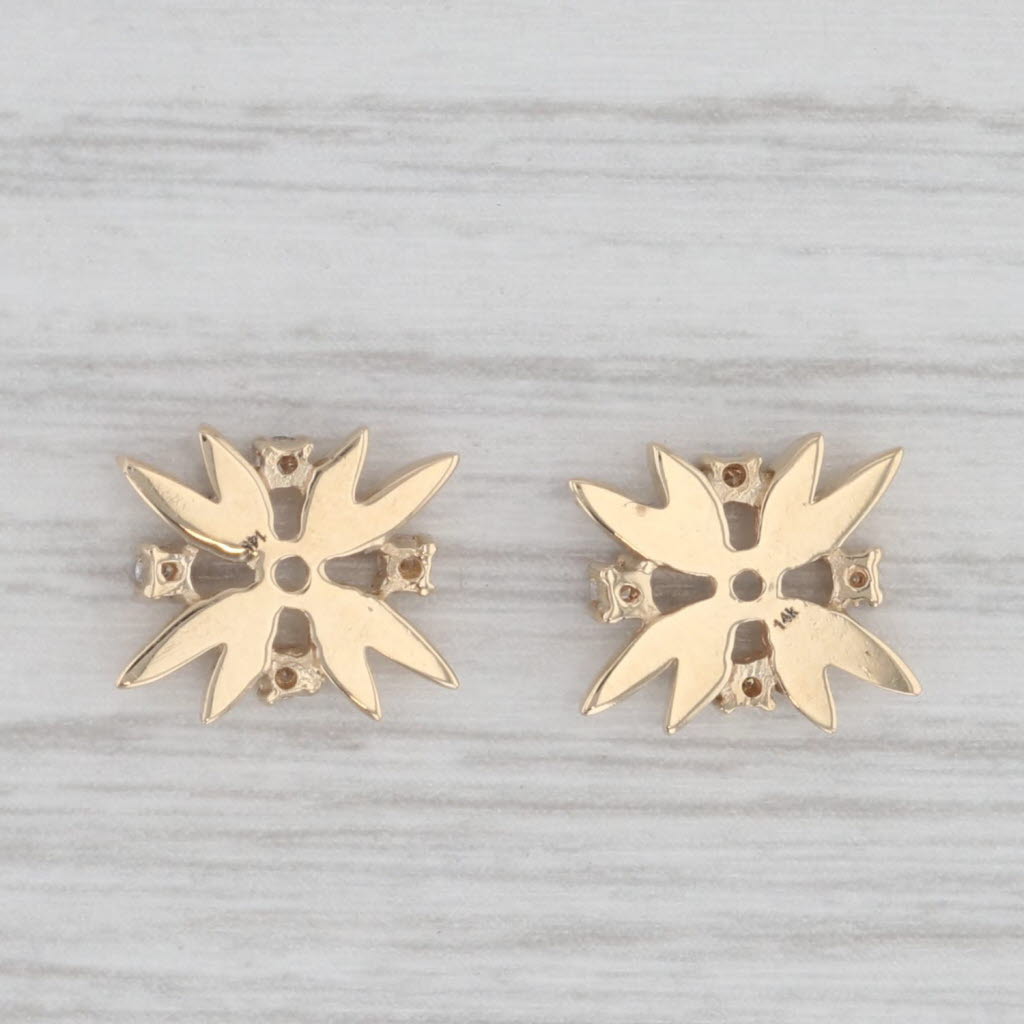 Light Gray 0.12ctw Diamond Earring Jacket for Stud Earrings 14k Yellow Gold