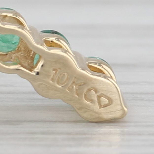 0.62ctw Emerald Cross Pendant 10k Yellow Gold Floating Drop