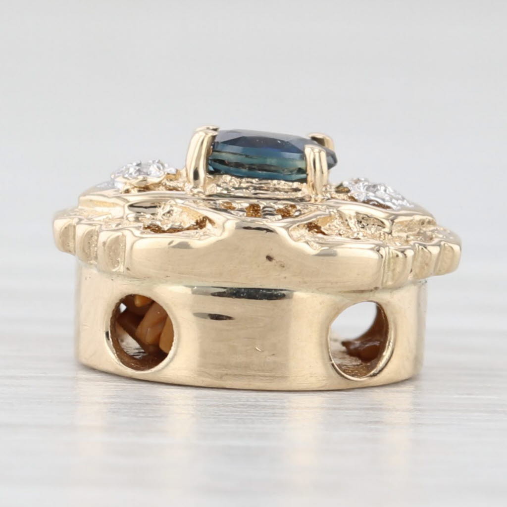 Light Gray 0.25ct Blue Sapphire Diamond Slide Bracelet Charm 14k Yellow Gold Richard Klein