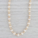 Cultured Freshwater Pearl Bead Strand Necklace 14k Yellow Gold 18.25"