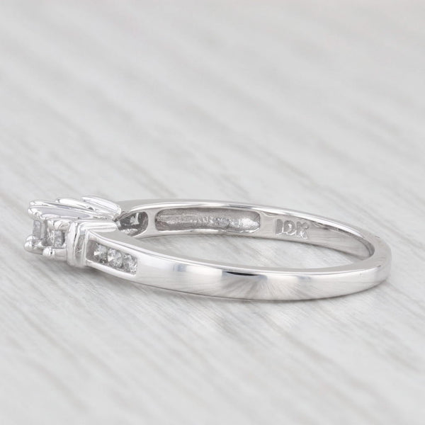0.20ctw Diamond 3-Stone Engagement Ring 10k White Gold Size 7.25