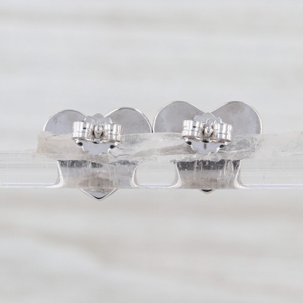 0.30ctw Diamond Pave Heart Stud Earrings 14k White Gold Studs