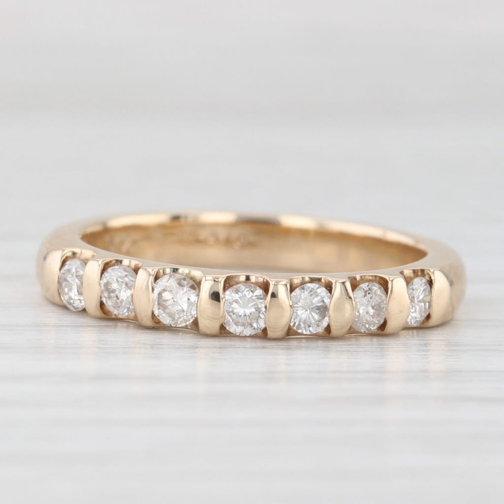 0.38ctw Diamond Wedding Band 14k Yellow Gold Size 7 Stackable Anniversary Ring