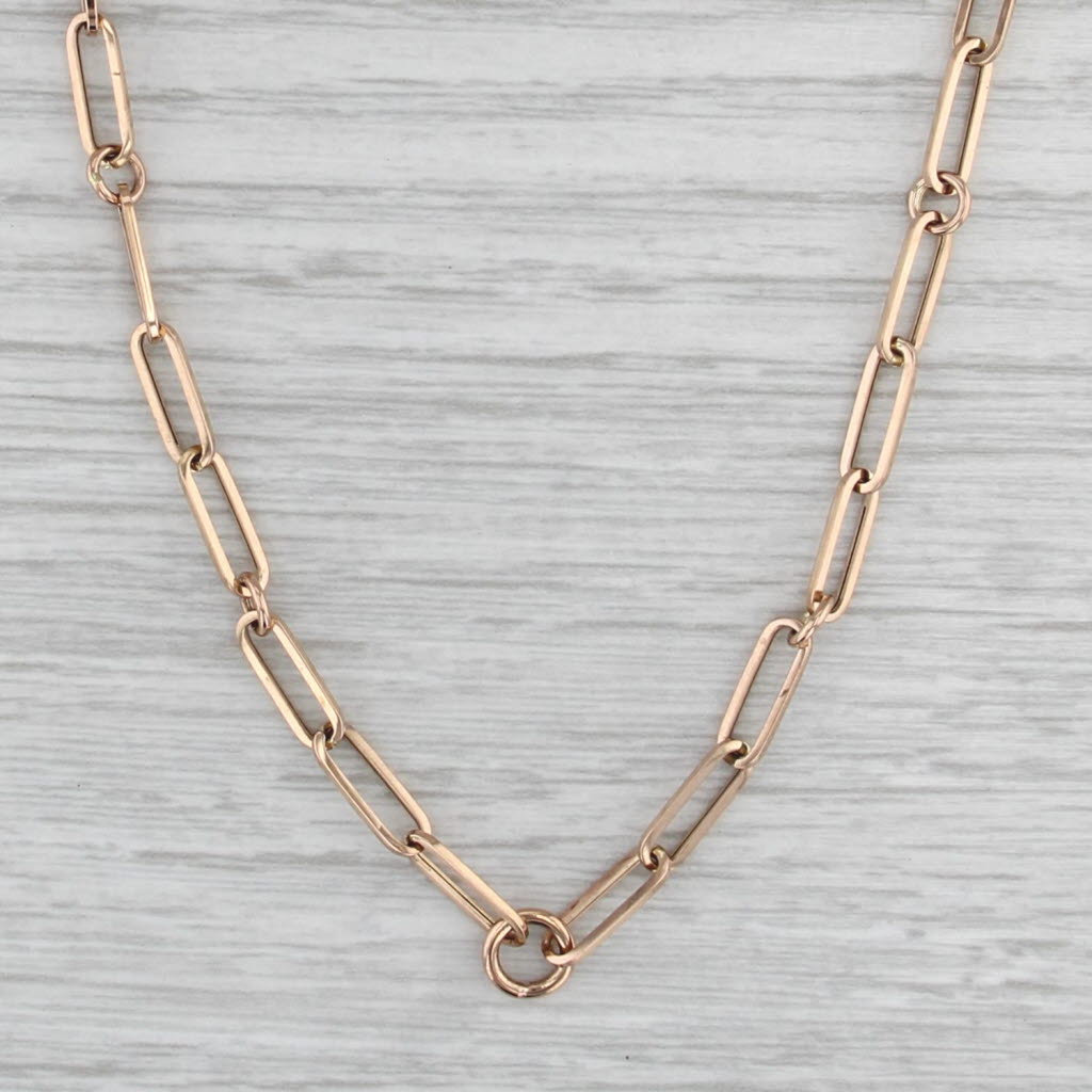 Roberto Coin 34" Designer Gold Paperclip & Round Links Chain18k 37mm
