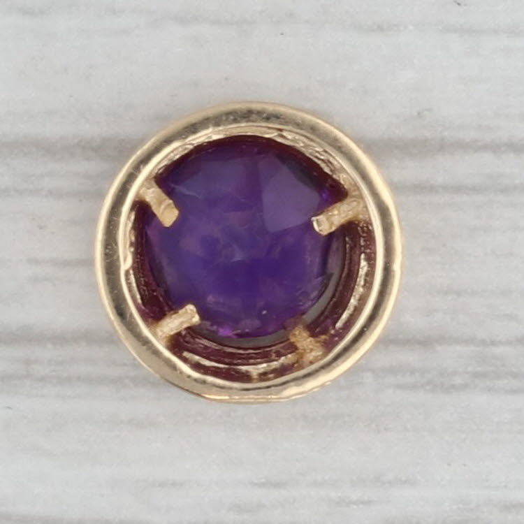 0.75ct Amethyst Solitaire Slide Charm Pendant 14k Yellow Gold