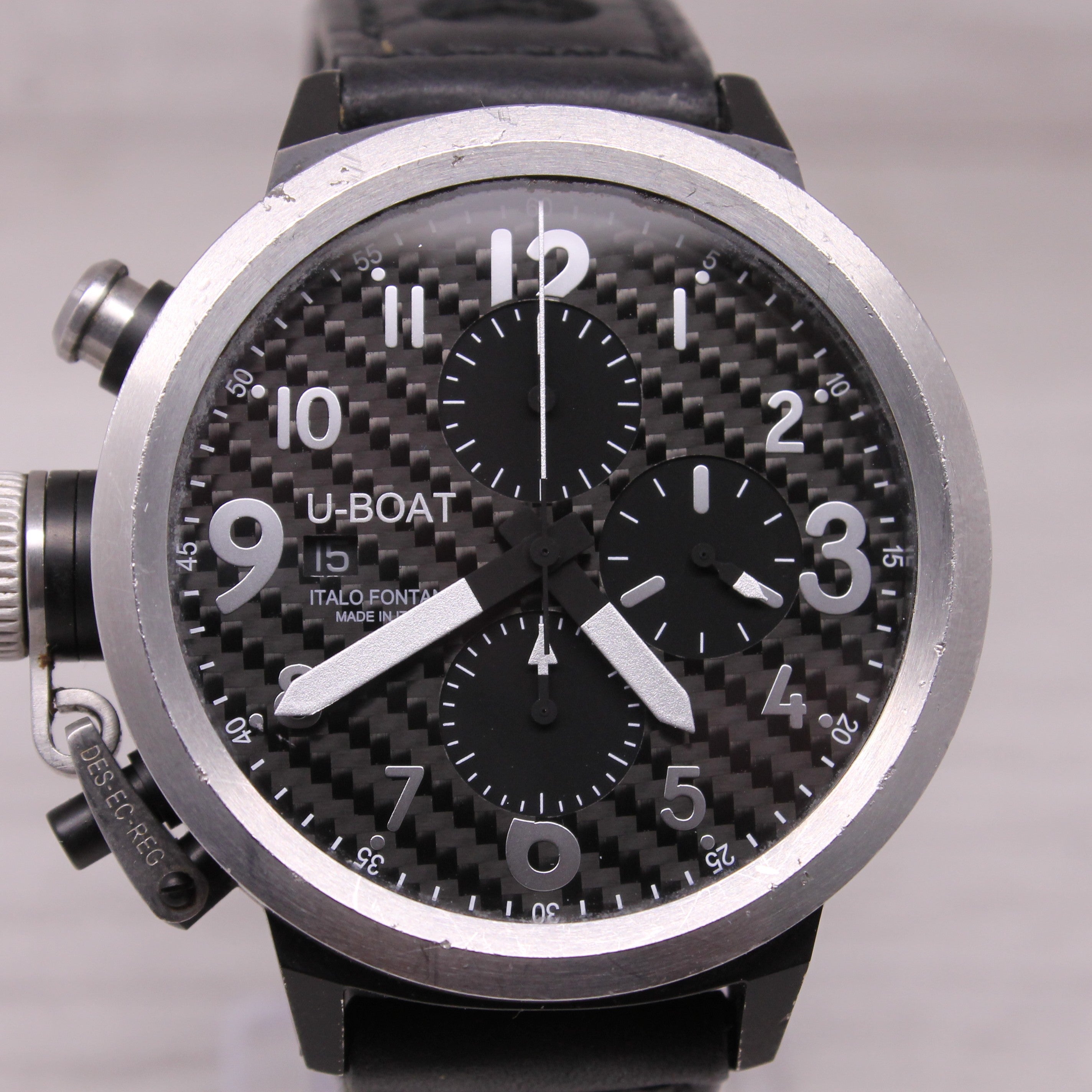 U-Boat Flightdeck Chronograph 45mm Swiss Valjoux U-7750 Carbon Fiber 6451
