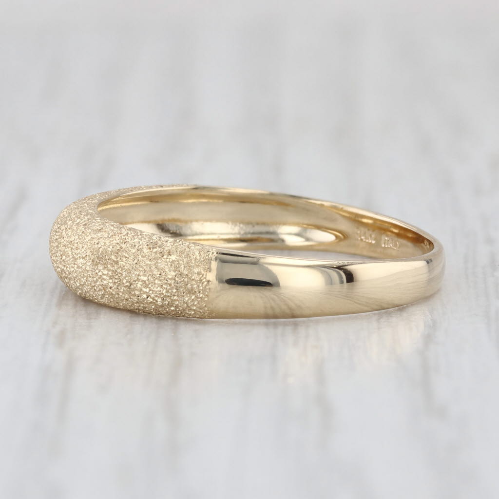 Milor Brushed Gold Ring 14k Yellow Gold Size 10.25 Stackable Wedding Band