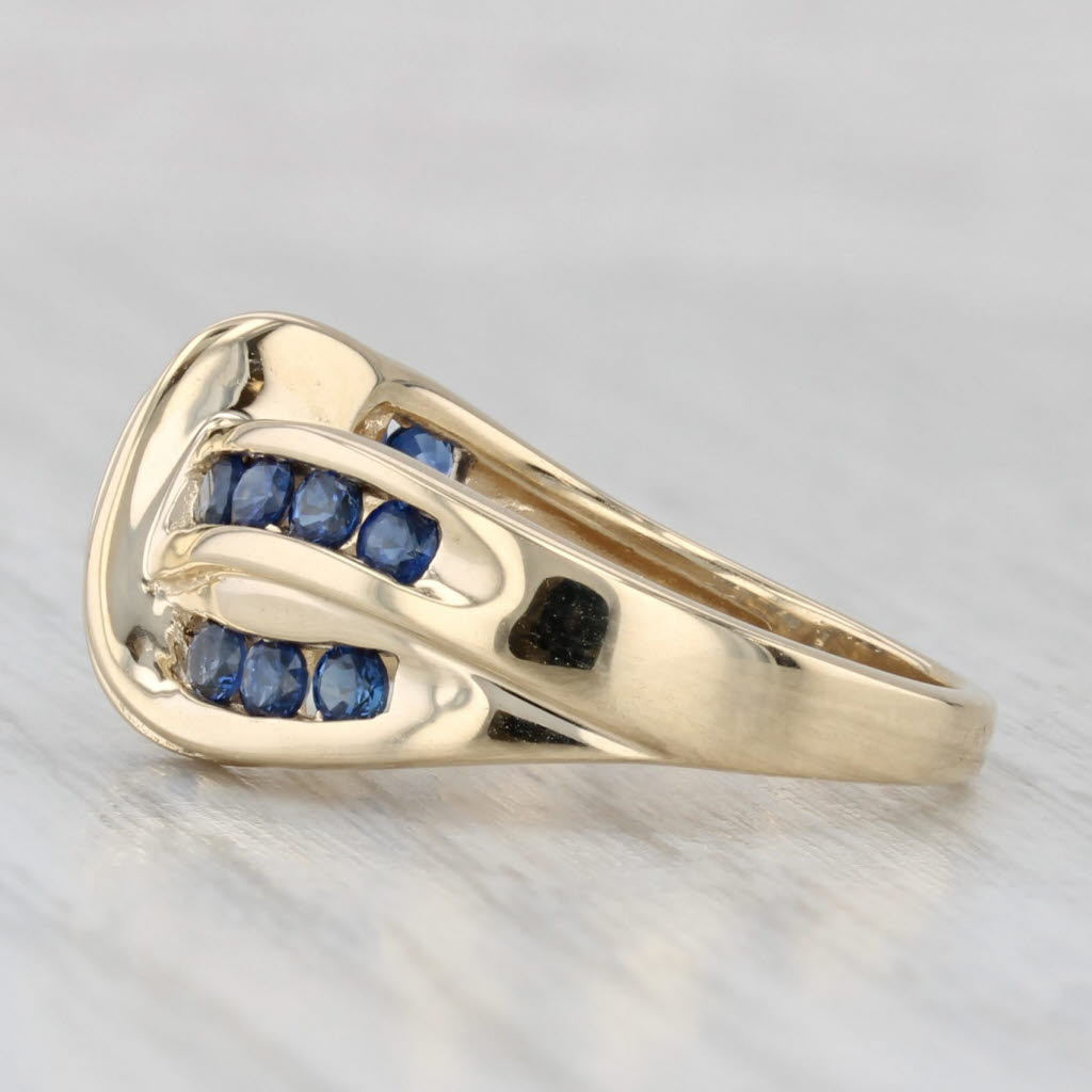 Light Gray 1ctw Blue Sapphire Knot Ring 14k Yellow Gold Size 5