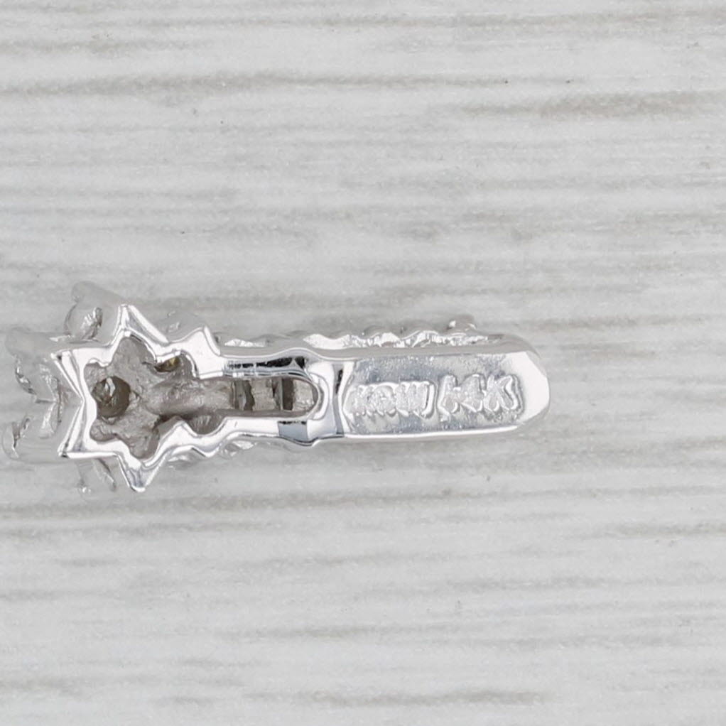 Gray 0.20ctw Diamond Cluster Flower Pendant 14k White Gold Drop