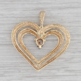0.10ct Diamond Solitaire Open Heart Pendant 10k Yellow Gold