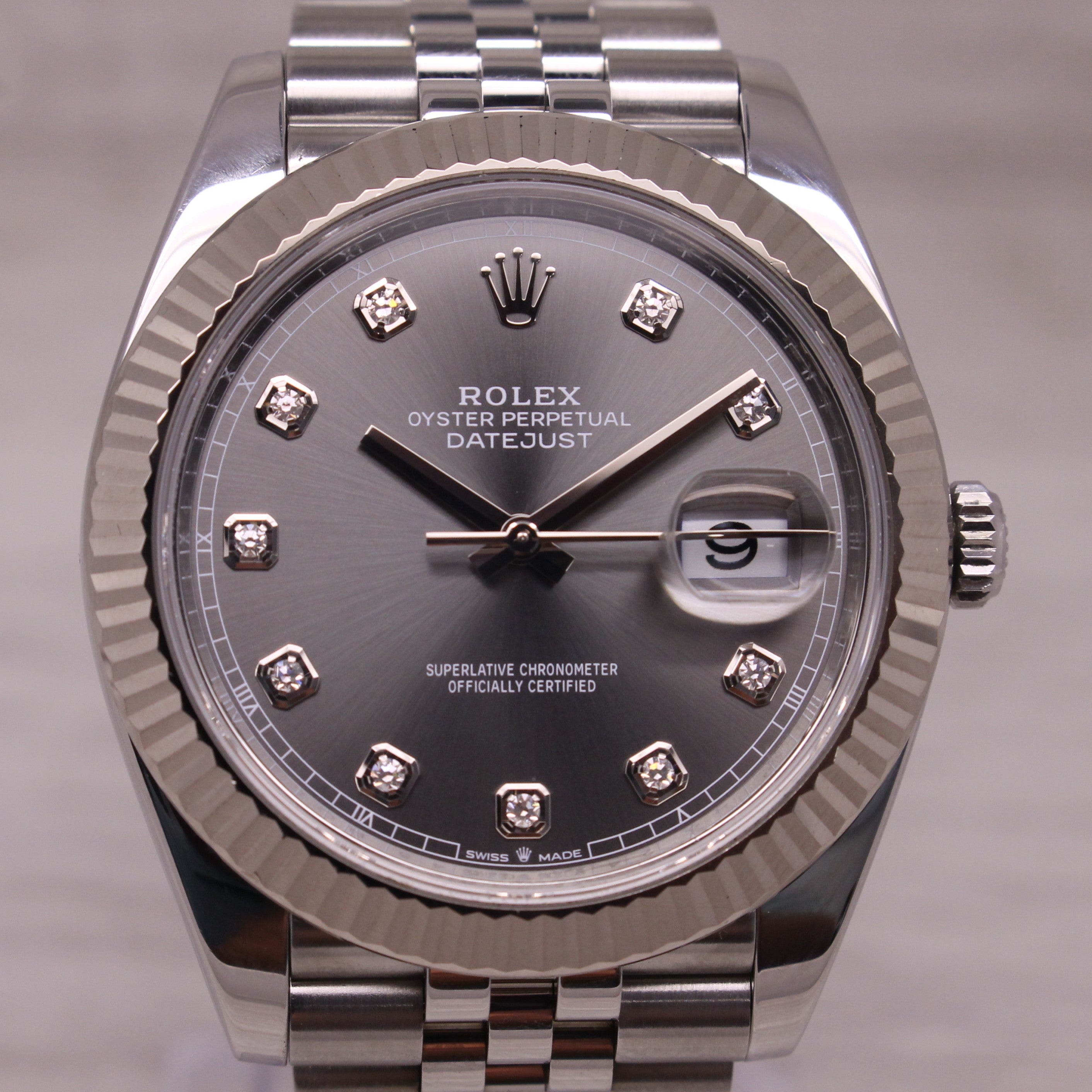 2024 Rolex Datejust 41mm Mens 126334 Slate Diamond Dial Jubilee w Box Card Tag