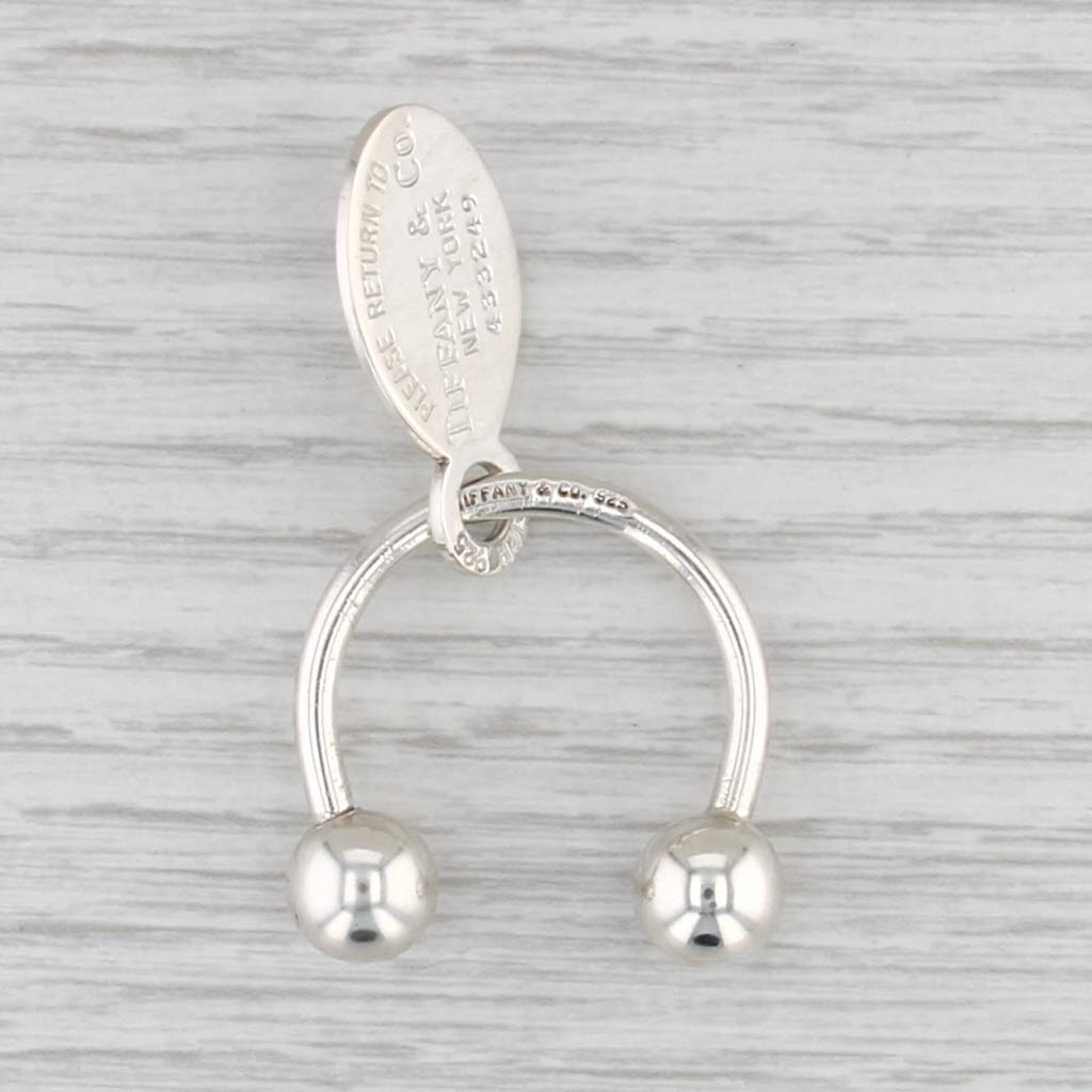 Return Tiffany & Co Engravable Key Chain w/ Pouch Sterling Silver Screw-on