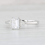 Light Gray 0.81ctw Emerald Cut Diamond Engagement Ring 14k White Gold Size 6.25 GSI