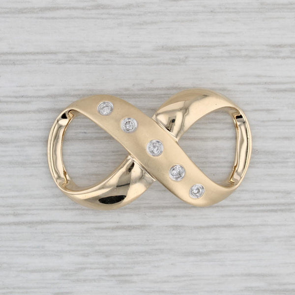 0.10ctw Diamond Infinity Knot Slide Pendant 14k Yellow Gold