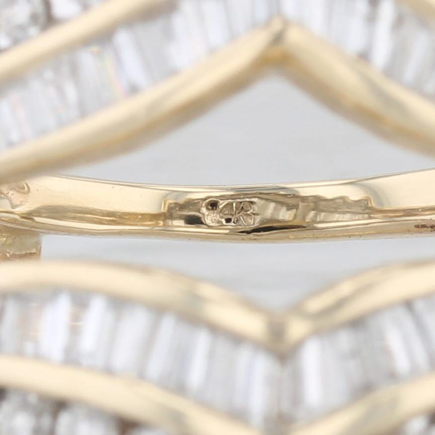 Light Gray 1.05ctw Diamond Ring Jacket Guard 14k Yellow Gold Size 7.25 Bridal