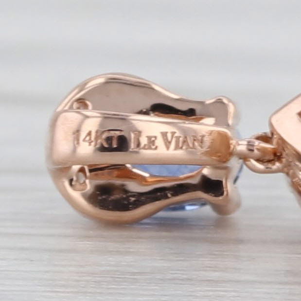 Le Vian 0.79ctw Blue Sapphire Diamond Halo Teardrop Pendant 14k Rose Gold Small