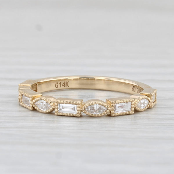 New 0.35ctw Stackable Diamond Ring 14k Yellow Gold Size 6.5 Wedding Band
