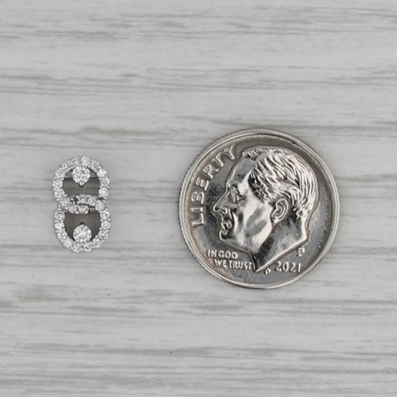 Small 0.20ctw Diamond Interlocking Circles Pendant 14k White Gold