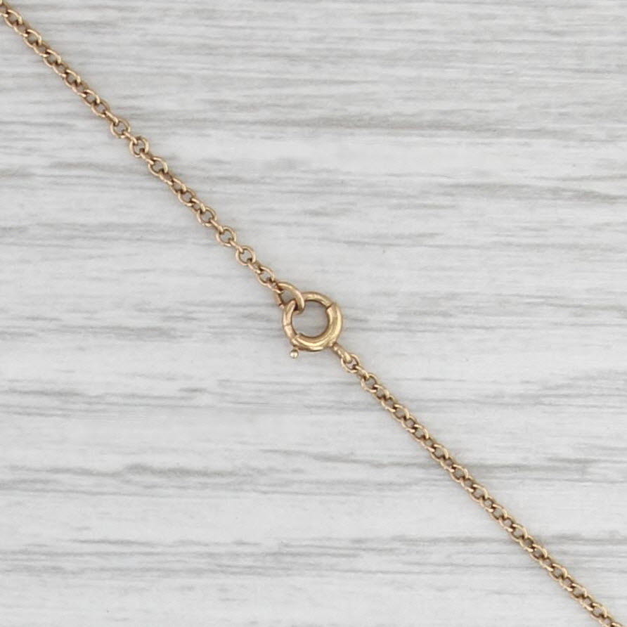 Vintage Floating Opals Drop Pendant Necklace 14k Yellow Gold 16" Cable Chain
