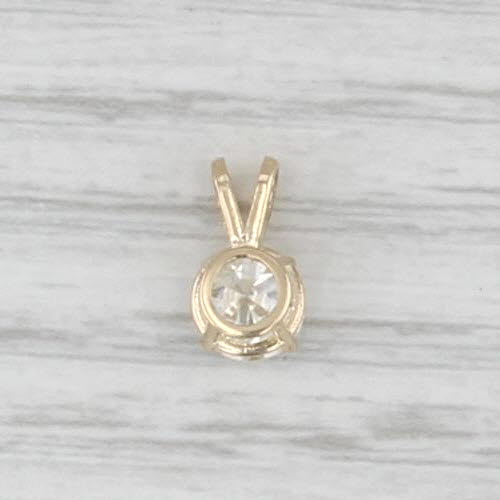 New 0.98ct Round Diamond Solitaire Pendant 14k Yellow Gold Small Drop