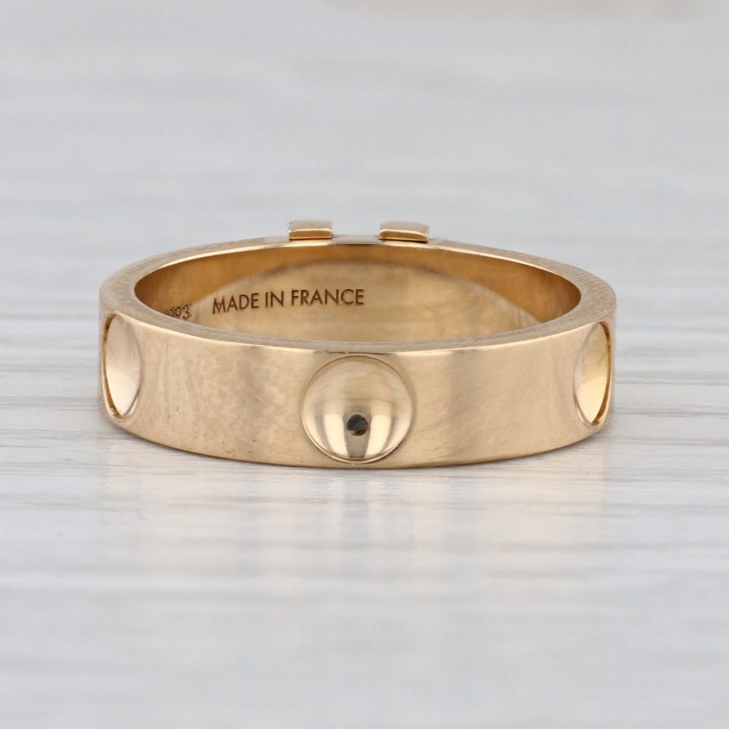 Louis Vuitton Empreinte LV Band Ring 18k Yellow Gold Size 8.5 58 Stackable