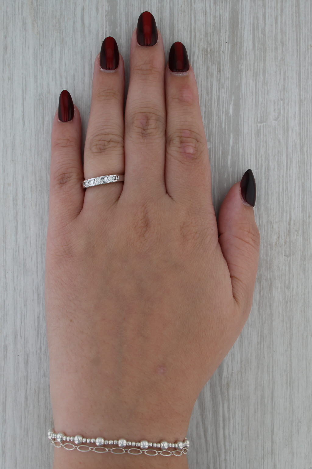 0.47ctw Diamond Wedding Ring 14k White Gold Stackable Band