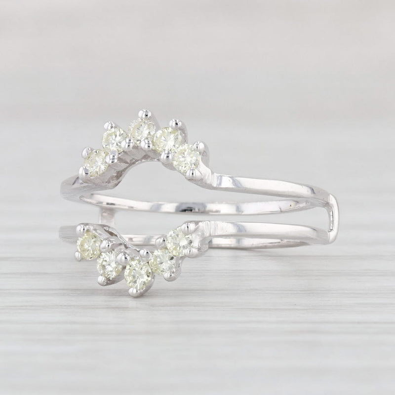0.28ctw Diamond Ring Jacket Guard 14k White Gold Size 5.75 Wedding Bridal